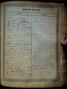 West Family Bible - Interior first page - photographed March 2017 by Lorelle VanFossen.