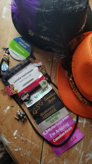 RootsTech 2018 Badges and Relics - photo by Lorelle VanFossen