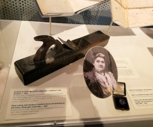 Museum - Wood Plane from Brashear collection and photos - Heinz Museum History Display - by Lorelle VanFossen