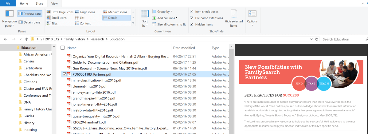 File organization - using File Preview in File Manager (Explorer) to rename files quickly.