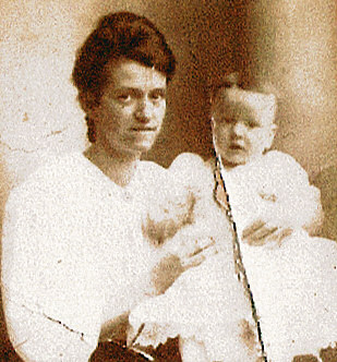 Pinder Lula Bell and son Howard West c1904.