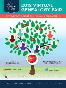 2018 Virtual Genealogy Fair with US Archives.